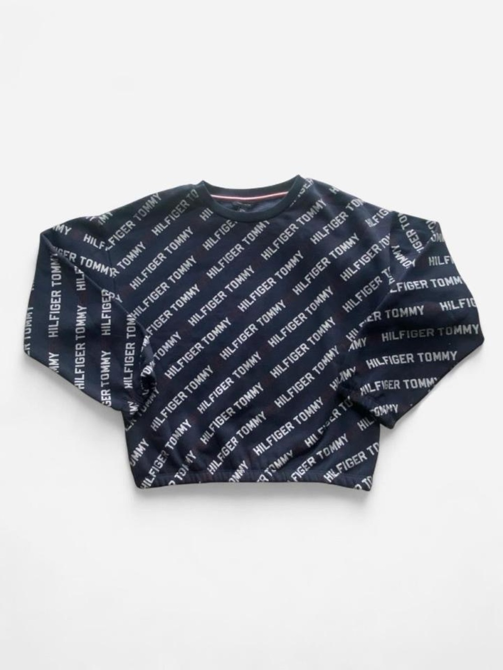 Tommy Hilfiger All-Over Logo Crop Sweatshirt